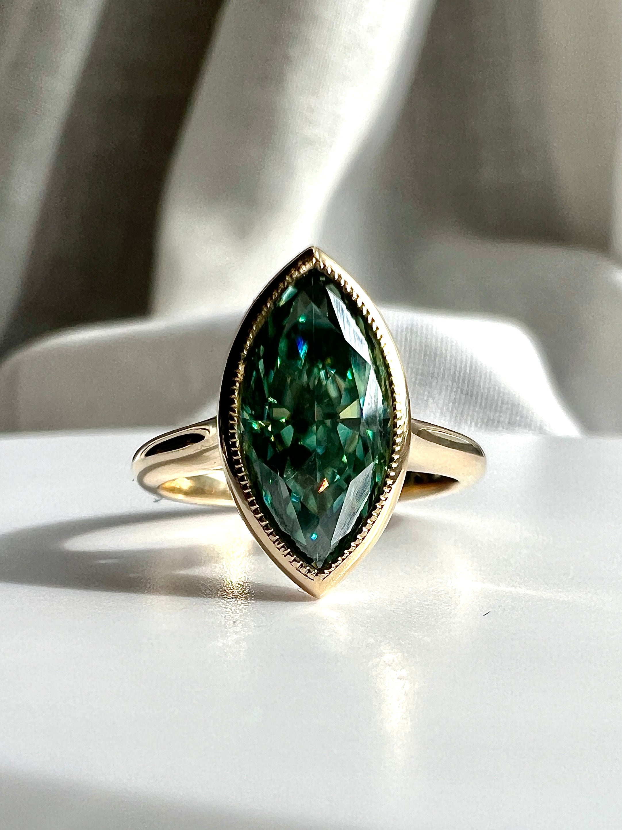 Zelda Antique Oval Moissanite Engagement Ring – Hera
