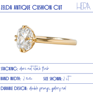 Zelda Old Mine Cut Lab Grown Engagement Ring – Hera